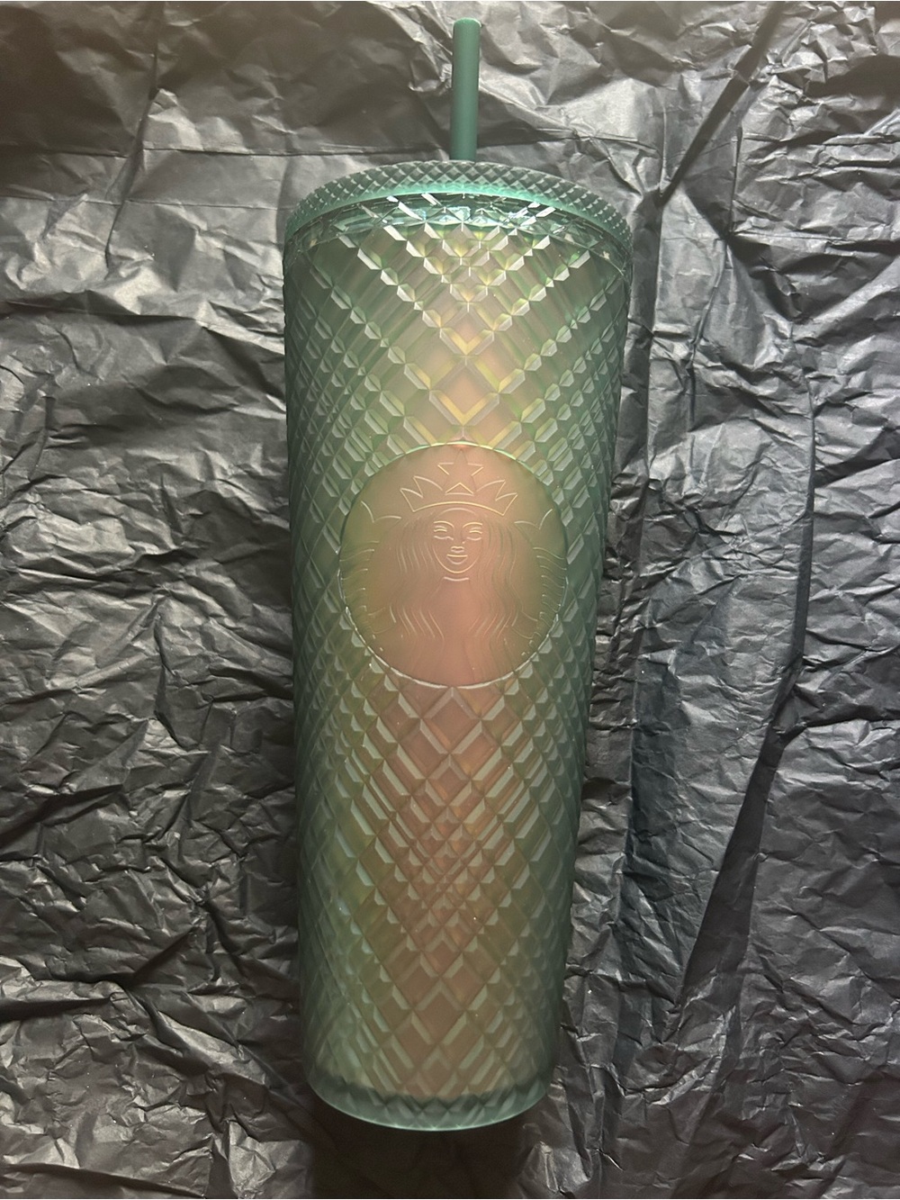 Starbucks Iridescent Mint Green Textured Tumbler with Straw